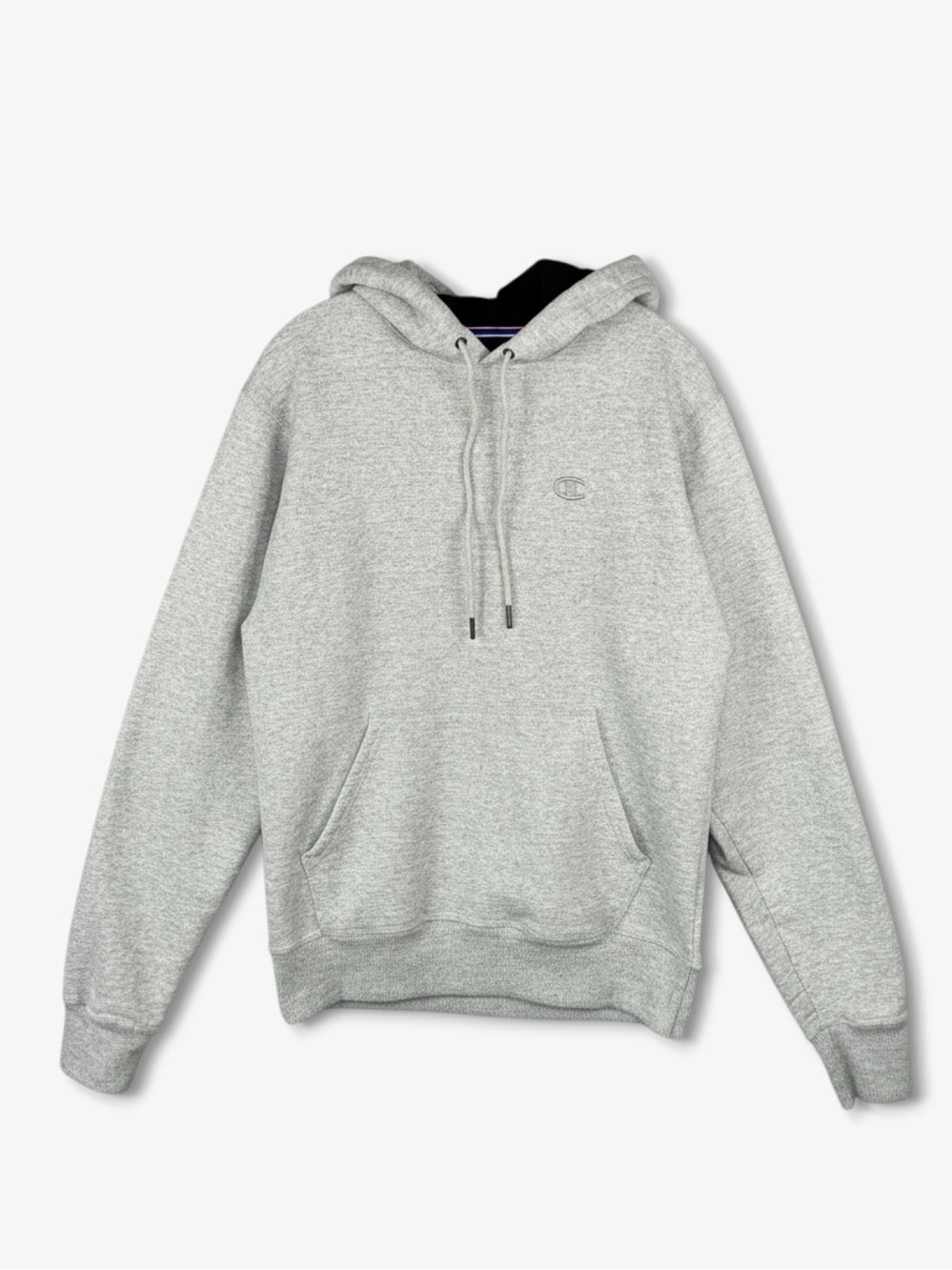 CHAMPION Powerblend Hoodie C Logo Men S‎ Oxford Gray Pullover Fleece Casual